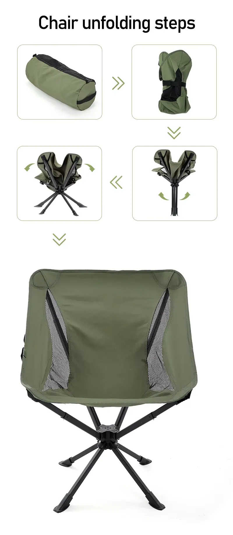 Portable 360 Degree Swivel Camping Chair